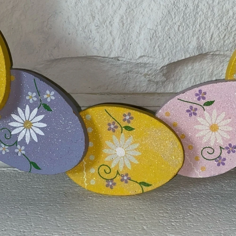 Wood Easter Egg Wreath, Colorful Easter Egg Door Decor‌‌‌‌